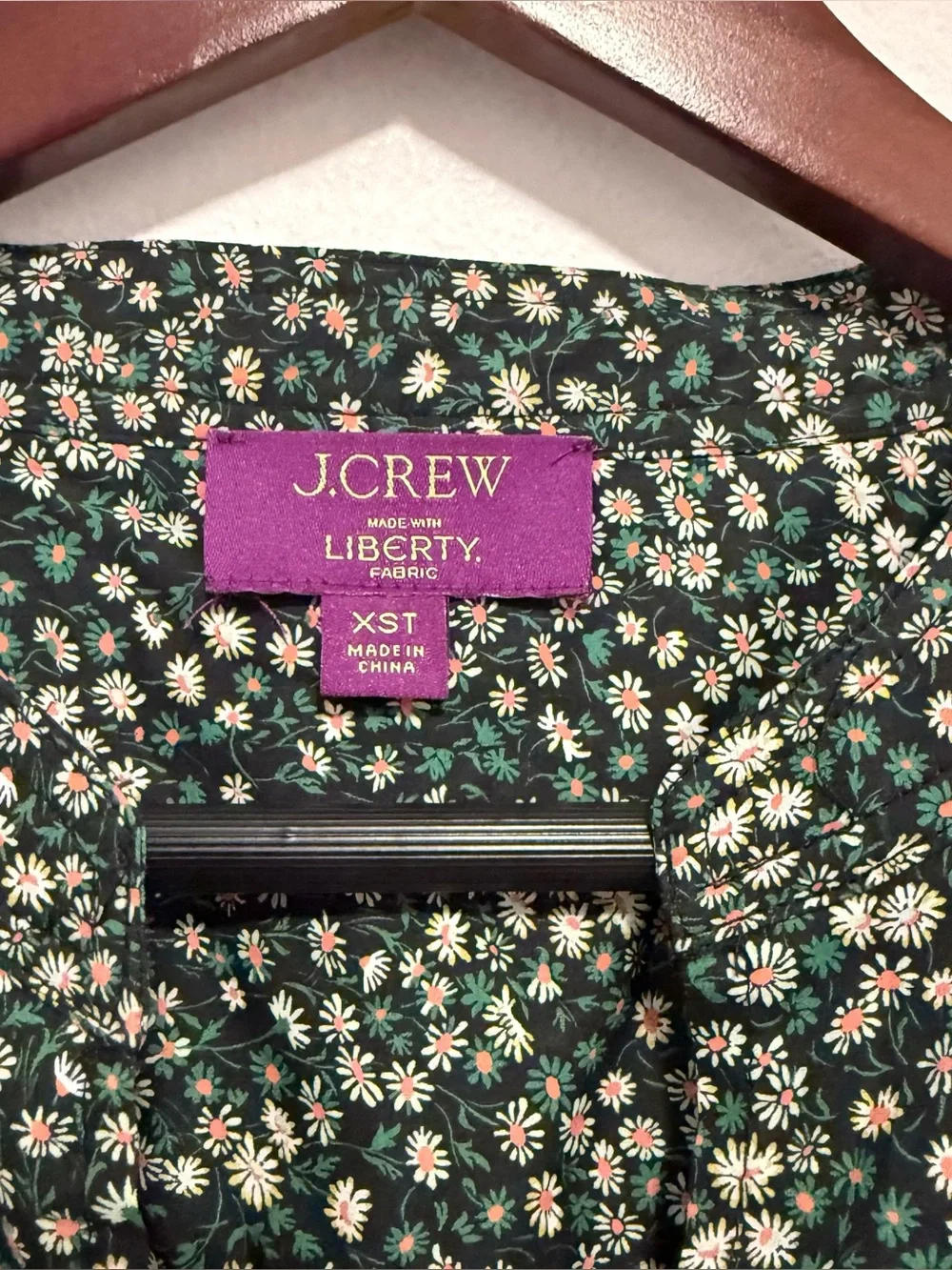 J. Crew Cotton Liberty Fabric Short Sleeve Dress Delilah Pockets Size XS Tall